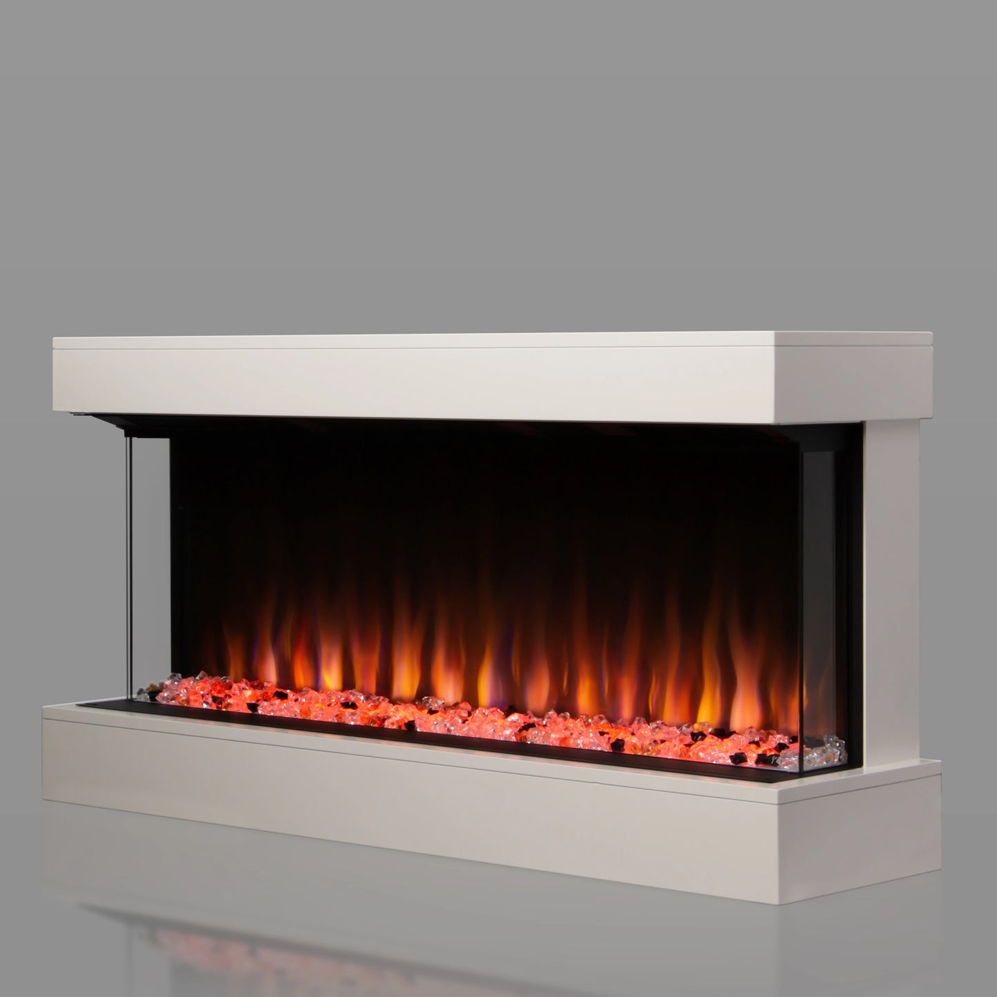 PanoZen | Three-Sided Electric Fireplace with Mantle