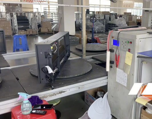 Six-in-one electrical safety testing station on electric fireplace production line