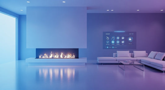 Electric fireplace connected to smart home energy control system