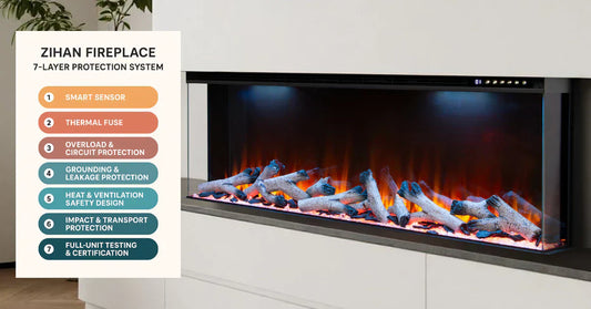 Zihan Fireplace 7-layer protection architecture for electric fireplaces