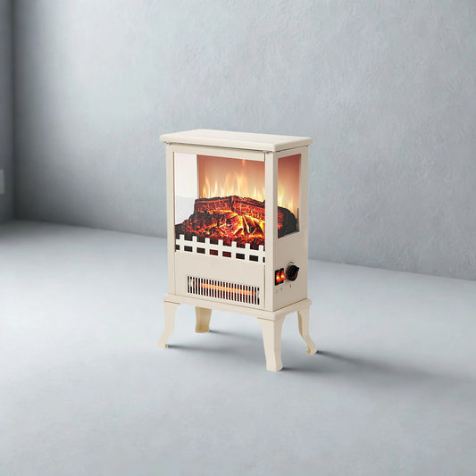 Electric stove with glowing interior on a gray background