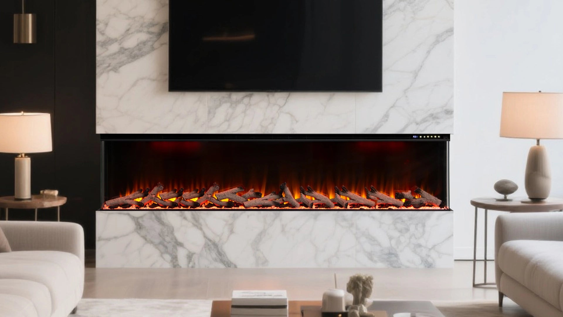 VibeLite modern electric fireplace designed and manufactured for B2B distributors and project buyers